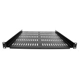 StarTech.com 1U Server Rack Shelf - Universal Vented Rack Mount Cantilever Tray for 19" Network Equipment Rack & Cabinet - Durable Design - Weight Capacity 55lb/25kg - 20" Deep Shelf, Black