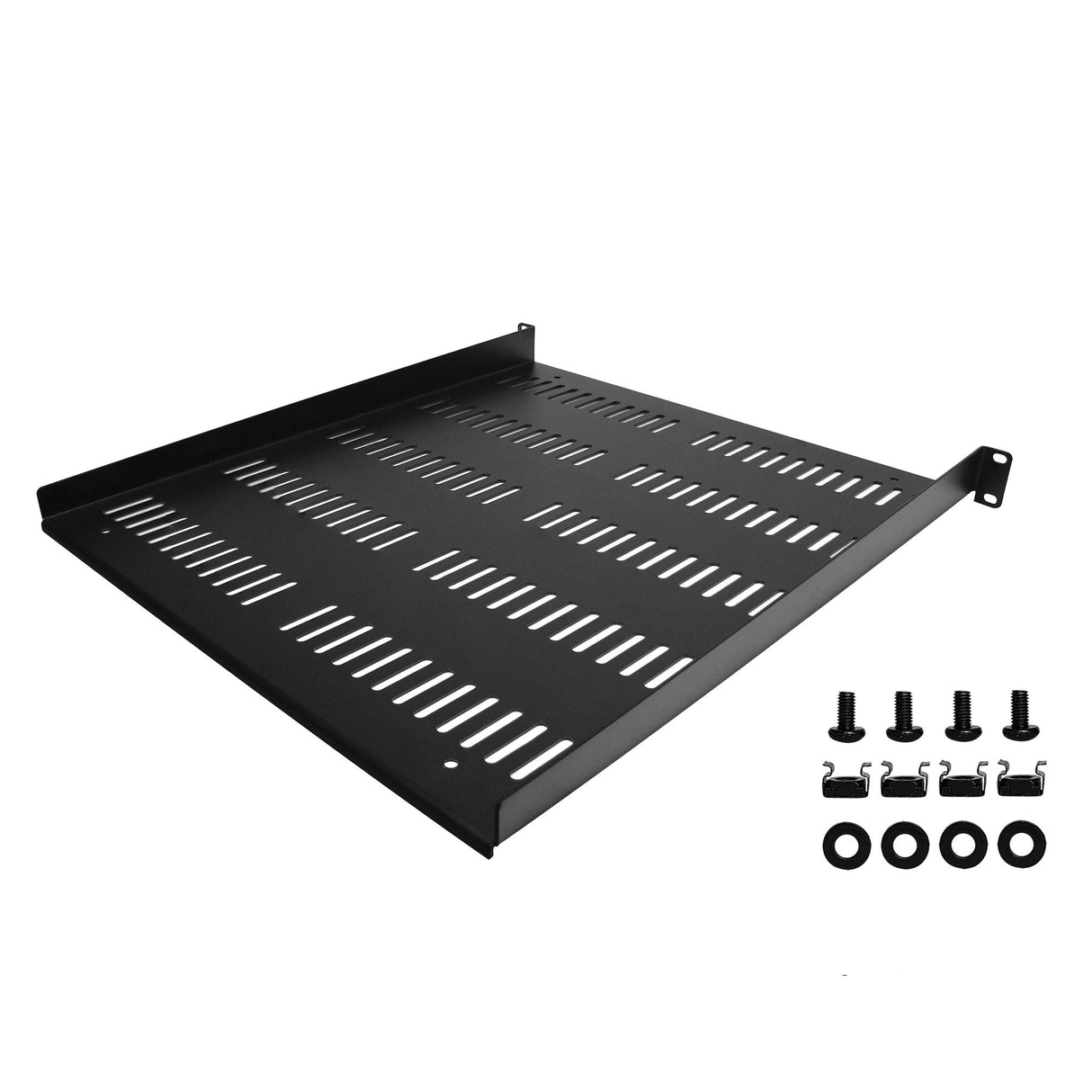 StarTech.com 1U Server Rack Shelf - Universal Vented Rack Mount Cantilever Tray for 19" Network Equipment Rack & Cabinet - Durable Design - Weight Capacity 55lb/25kg - 20" Deep Shelf, Black