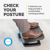 Fellowes Foot Rest Under Desk - Hana LT Foot Support Ergonomic Foot Rest - Foot Rest Stool for Office & Home Use - Black