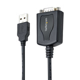 StarTech.com 3ft (1m) USB to Serial Cable with COM Port Retention, DB9 Male RS232 to USB Converter, USB to Serial Adapter for PLC/Printer/Scanner, Prolific Chipset, Windows/Mac