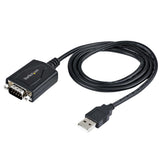 StarTech.com 3ft (1m) USB to Serial Cable with COM Port Retention, DB9 Male RS232 to USB Converter, USB to Serial Adapter for PLC/Printer/Scanner, Prolific Chipset, Windows/Mac