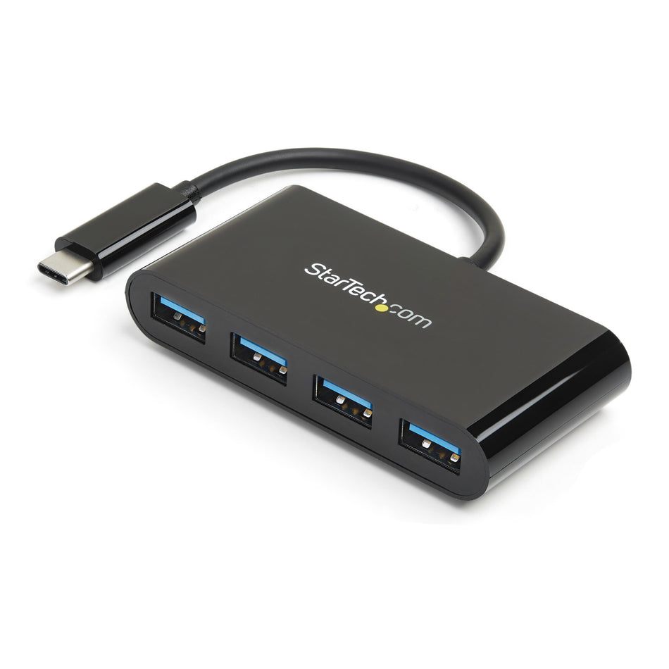 StarTech.com 4-Port USB-C Hub - USB-C to 4x USB-A - USB 3.0 Hub - Bus Powered~4-Port USB-C Hub - USB-C to 4x USB-A - USB 3.0 Hub - 5Gbps - Bus Powered