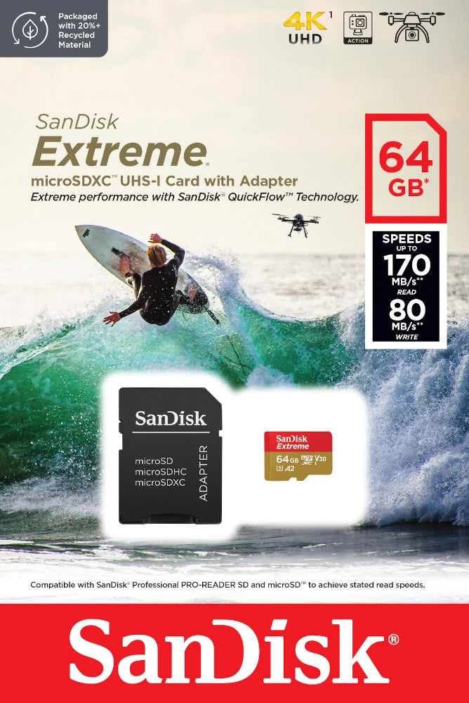 SanDisk Extreme 64 GB MicroSDXC UHS-I Class 10