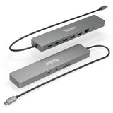 Plugable Technologies 11-in-1 USB-C Hub, 100W USB-C Pass-through, Laptop Docking Station Dual Monitor, 4K 60Hz HDMI, Compatible with Thunderbolt, Windows, Chromebooks, Displays Mirrored on Mac