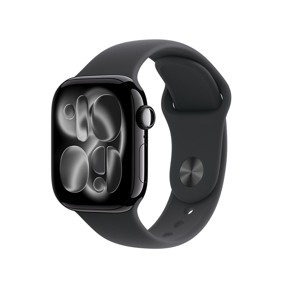 Apple Watch Series 11 GPS 42mm Jet Black Aluminium Case with Black Sport Band - S/M