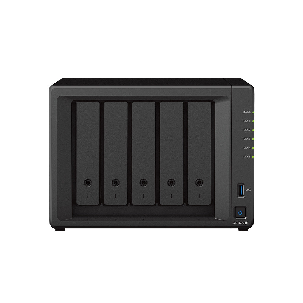 Synology DiskStation DS1522+ NAS/storage server Tower AMD Embedded R-Series SoC R1600 8 GB DDR4 DiskStation Manager Black