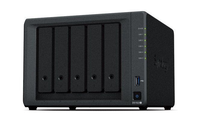 Synology DiskStation DS1522+ NAS/storage server Tower AMD Embedded R-Series SoC R1600 8 GB DDR4 DiskStation Manager Black