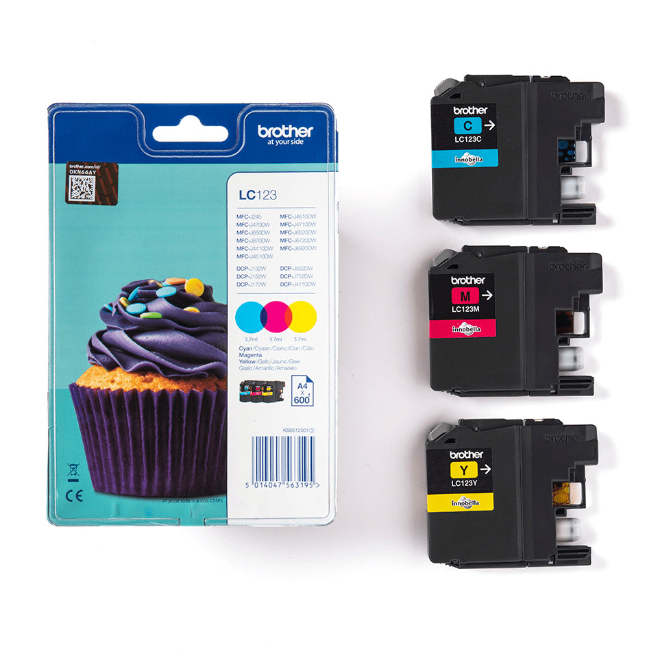 Brother LC-123RBWBP Ink cartridge multi pack C,M,Y, 3x600 pages ISO/IEC 24711 Pack=3 for Brother DCP-J 132/MFC-J 4510/MFC-J 6920