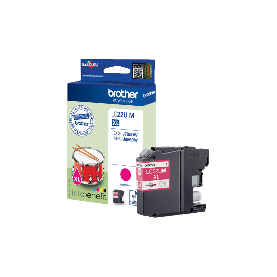 Brother LC-22UM Ink cartridge magenta XL, 1.2K pages ISO/IEC 24711 for Brother DCP-J 785