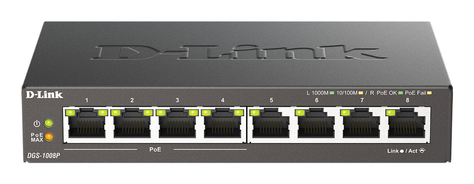 D-Link 8-Port Gigabit PoE Unmanaged Desktop Switch