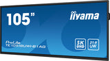 iiyama TE10518UWI-B1AG Signage Display Digital A-board 2.67 m (105") LED Wi-Fi 450 cd/m² 5K Ultra HD Black Touchscreen Built-in processor Android 24/7