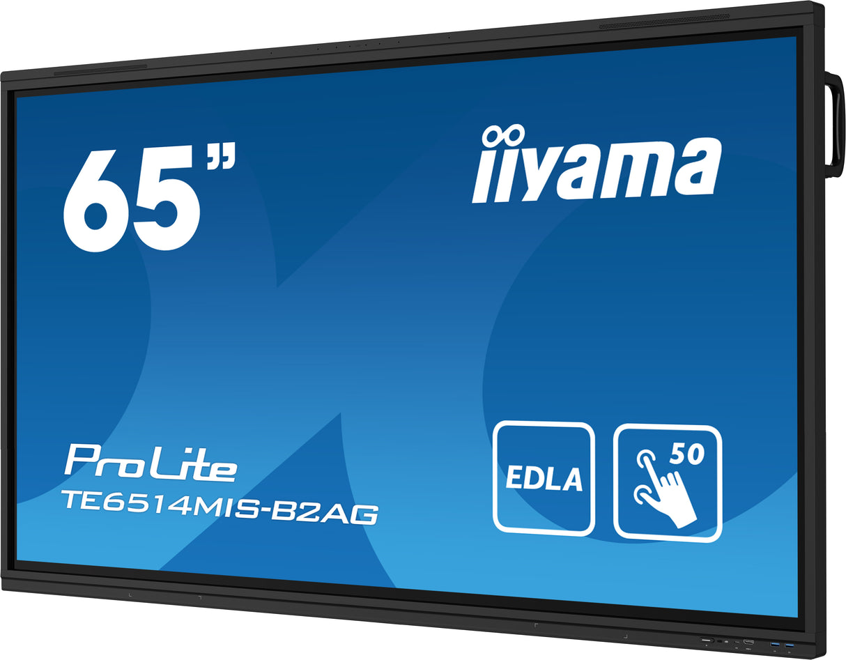 iiyama PROLITE TE6514MIS-B2AG Digital signage flat panel 165.1 cm (65") LCD Wi-Fi 435 cd/m² 4K Ultra HD Black Touchscreen Built-in processor Android 24/7