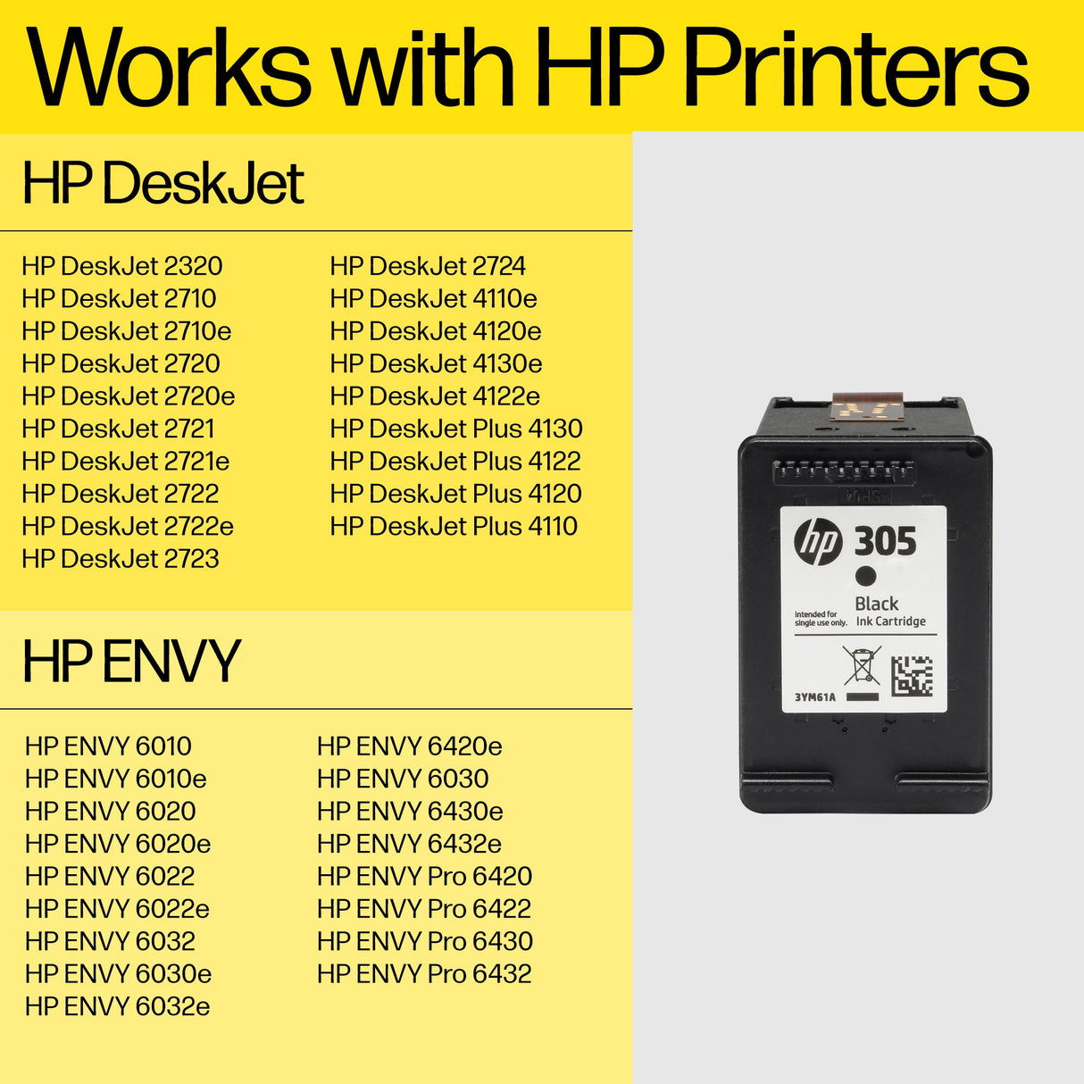 HP 6ZD17AE/305 Printhead cartridge multi pack black + color, 2x120 pages 4ml 120pg + 100pg Pack=2 for HP DeskJet 2710/e/Envy 6020/Envy 6020 e