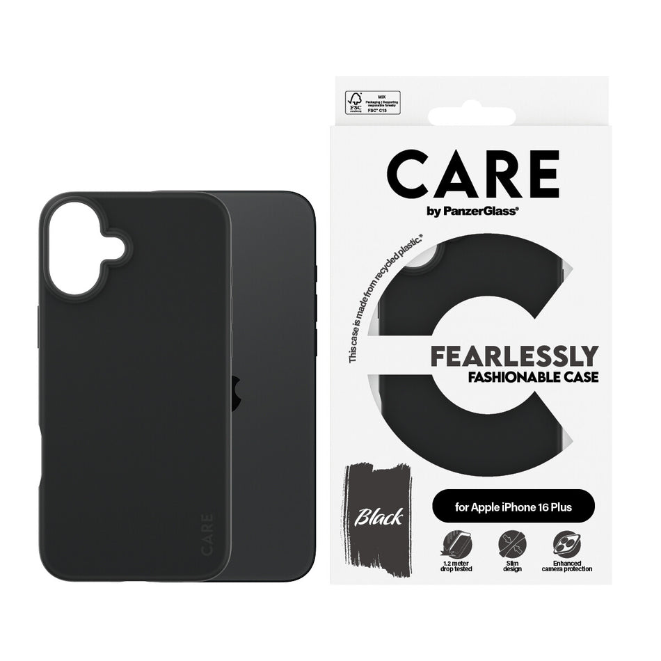 PanzerGlass CARE by ® Fashionable Case Black iPhone 16 Plus