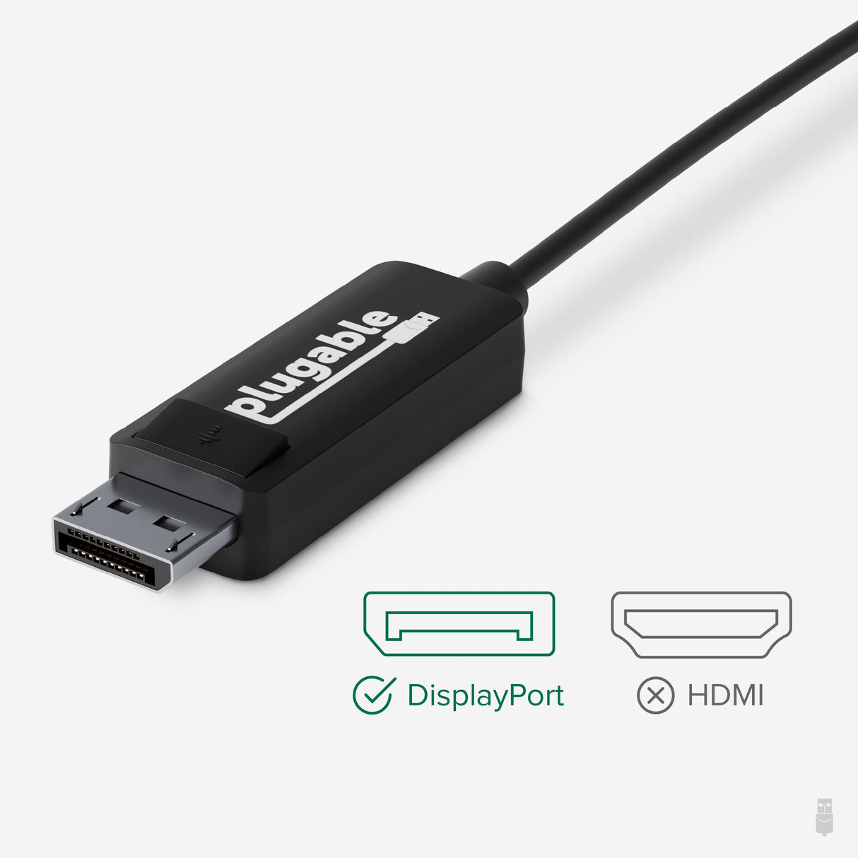 Plugable Technologies USB C to DisplayPort Cable 6 feet (1.8m), Up to 4K at 60Hz, USB C DisplayPort Cable - Compatible with Thunderbolt and USB-C - Driverless