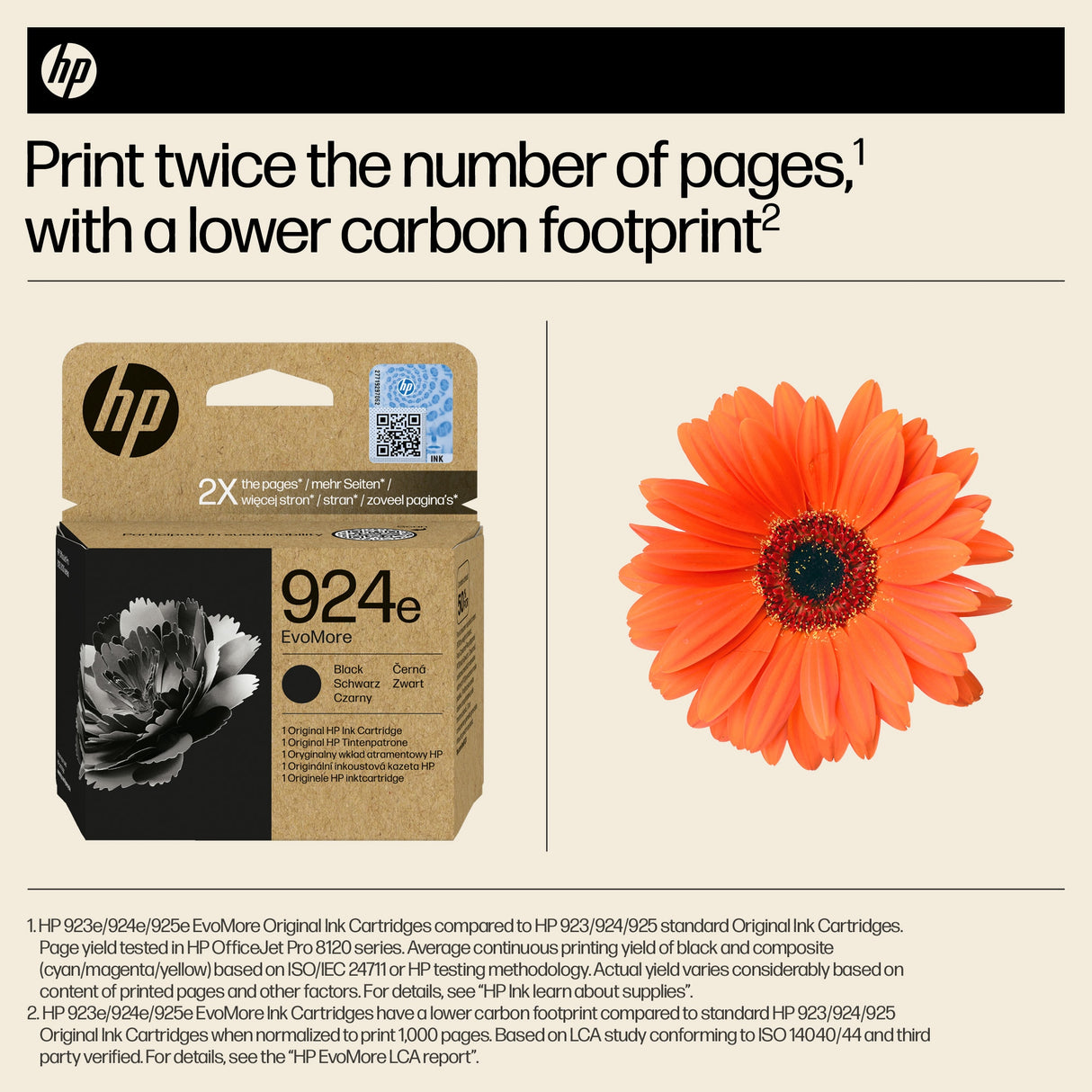 HP 4K0V0NE/924E Ink cartridge black EvoMore, 1K pages ISO/IEC 19752 for HP OJ Pro 8120/e