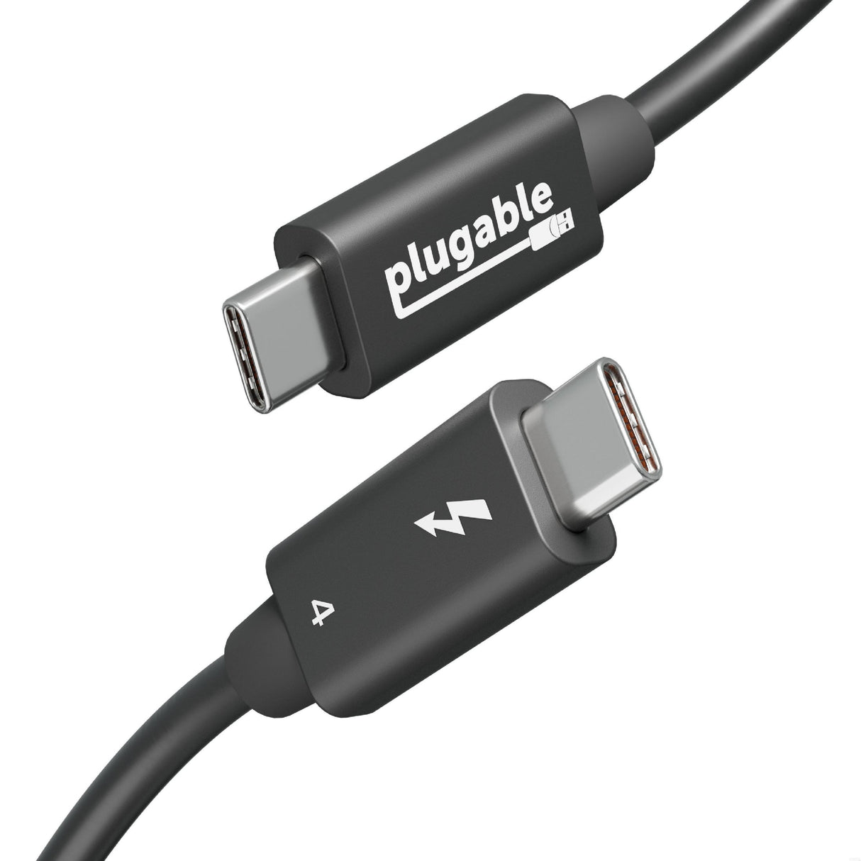 Plugable Technologies Thunderbolt 4 Cable with 240W Charging, Thunderbolt Certified, 3.3 Feet (1M),1x 8K Display, 40 Gbps, Compatible with USB4, Thunderbolt 3, USB-C - Driverless