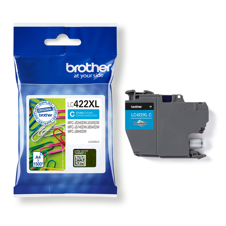 Brother LC-422XLC Ink cartridge cyan high-capacity, 1.5K pages for Brother MFC-J 5340