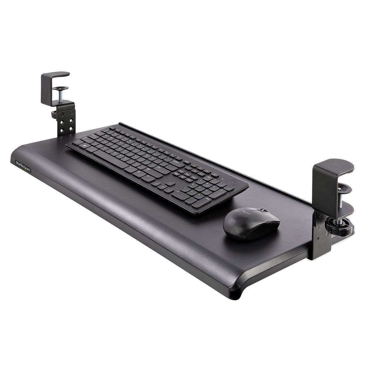 StarTech.com Under-Desk Keyboard Tray, Clamp-on Ergonomic Keyboard Holder, Up to 12kg (26.5lb), Sliding Keyboard and Mouse Drawer with C-Clamps, Height Adjustable Keyboard Tray (3.9/4.7/5.5 in)