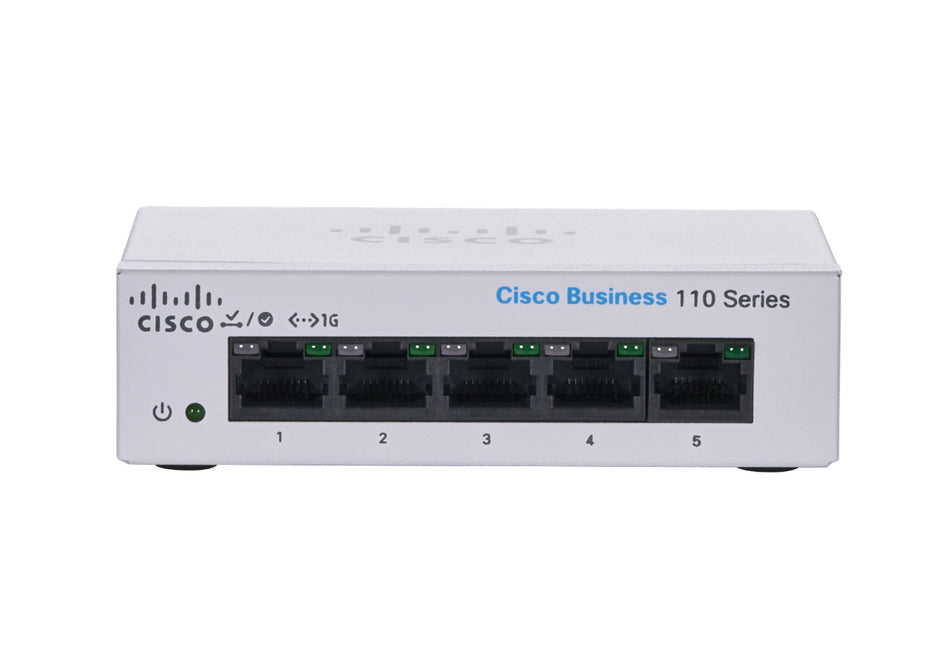 Cisco Business CBS110-5T-D Unmanaged Switch | 5 Port GE | Desktop | Ext PS | Limited Lifetime Protection (CBS110-5T-D)