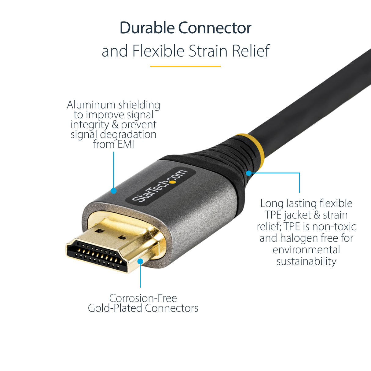 StarTech.com 10ft (3m) HDMI 2.1 Cable 8K - Certified Ultra High Speed HDMI Cable 48Gbps - 8K 60Hz/4K 120Hz HDR10+ eARC - Ultra HD 8K HDMI Cable - Monitor/TV/Display - Flexible TPE Jacket