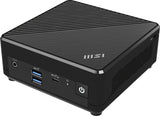 MSI Cubi N ADL S Intel N100 Desktop PC, NUC, SFF, Mini Computer, HTPC, (4GB RAM, 128GB SSD, Windows 11 PRO), Fanless/UHD Graphics/Type C/HDMI/DisplayPort/Dual LAN/WiFi 5/BT 5.1/VESA