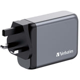 Verbatim GNC-100 GaN Charger 100W with 2 x USB-C PD 100W / 1 x USB-C PD 65W / 1 x USB-A QC 3.0 (EU/UK/US)