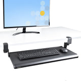 StarTech.com Under-Desk Keyboard Tray, Clamp-on Ergonomic Keyboard Holder, Up to 12kg (26.5lb), Sliding Keyboard and Mouse Drawer with C-Clamps, Height Adjustable Keyboard Tray (3.9/4.7/5.5 in)