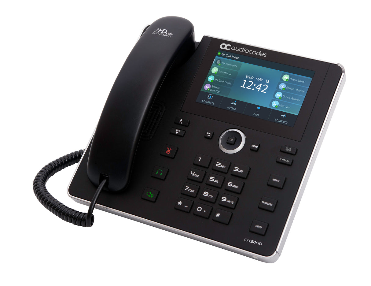 AudioCodes C450HD IP-Phone PoE GbE black with integrated BT and Dual Band Wi-Fi