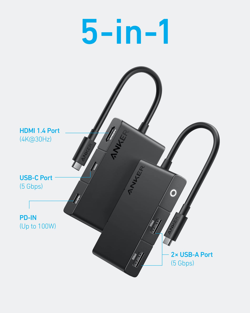 Anker 332 Wired USB 3.2 Gen 1 (3.1 Gen 1) Type-C Black