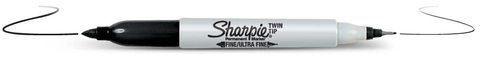 Sharpie Twin Tip permanent marker Fine tip Black 12 pc(s)