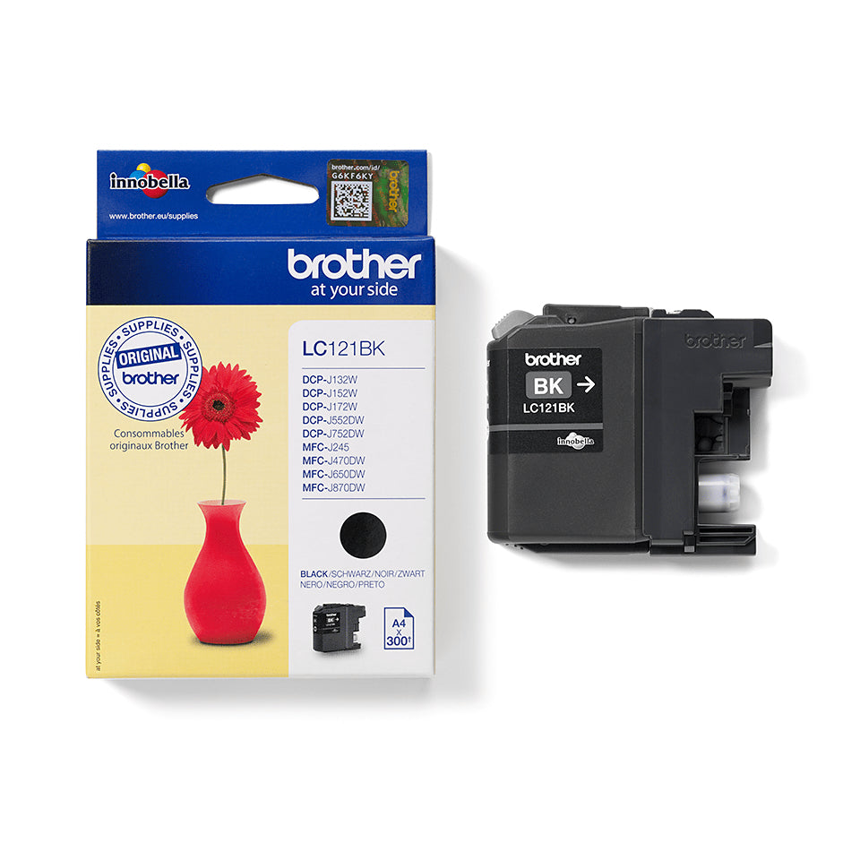 Brother LC-121BK Ink cartridge black, 300 pages ISO/IEC 24711 7.1ml for Brother DCP-J 132/MFC-J 285