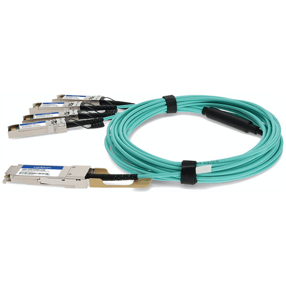 AddOn Networks ADD-Q28CIS28IN-O3M InfiniBand/fibre optic cable 3 m QSFP28 4x SFP28 AOC Aqua colour