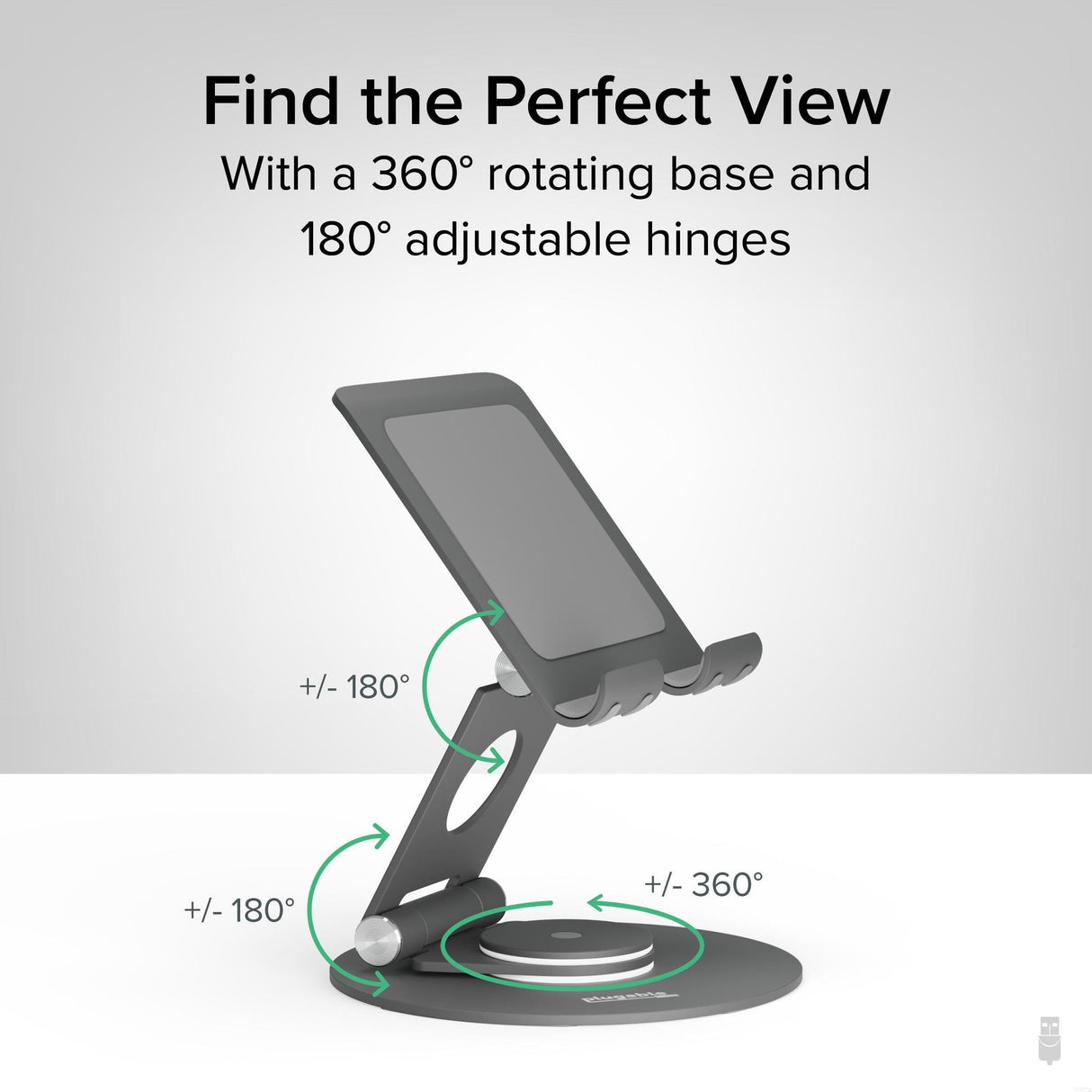 Plugable Technologies PLUGABLE UNIVERSAL TABLET STAND, 360° ROTATING BASE