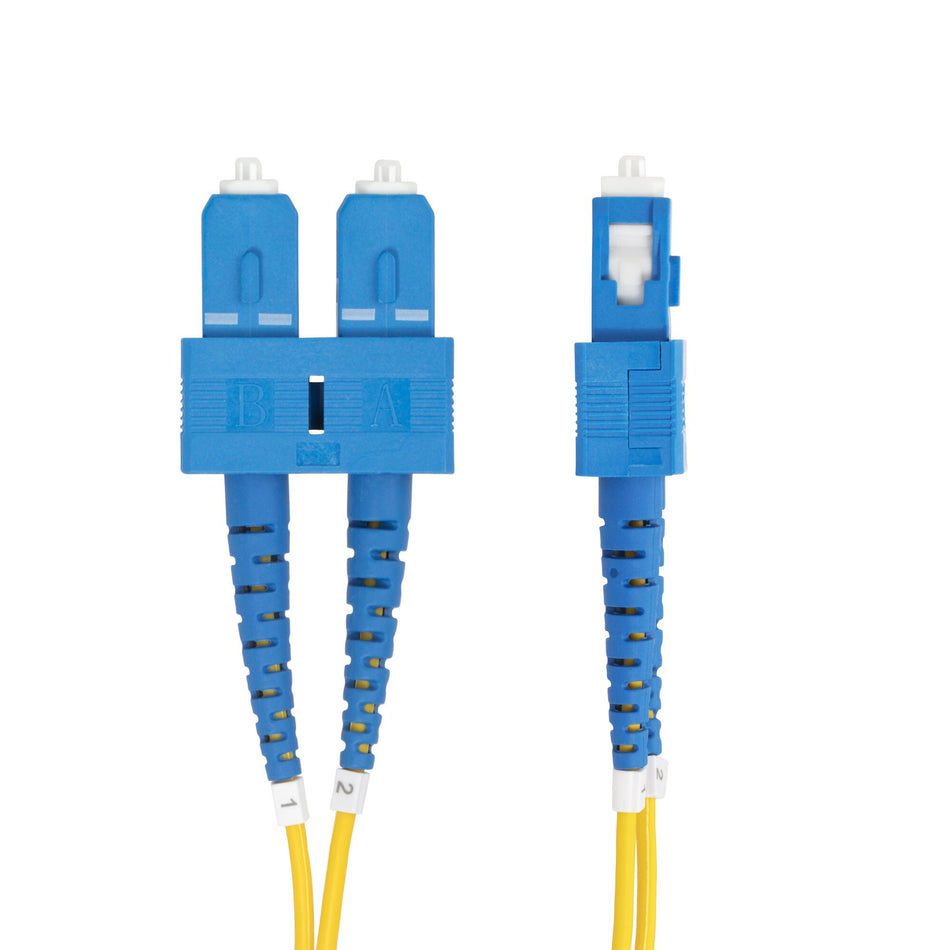 StarTech.com 3m (9.8ft) SC to SC (UPC) OS2 Single Mode Duplex Fiber Optic Cable, 9/125µm, 40G/100G Zipcord, Bend Insensitive, Low Insertion Loss - LSZH Fiber Jumper Cord