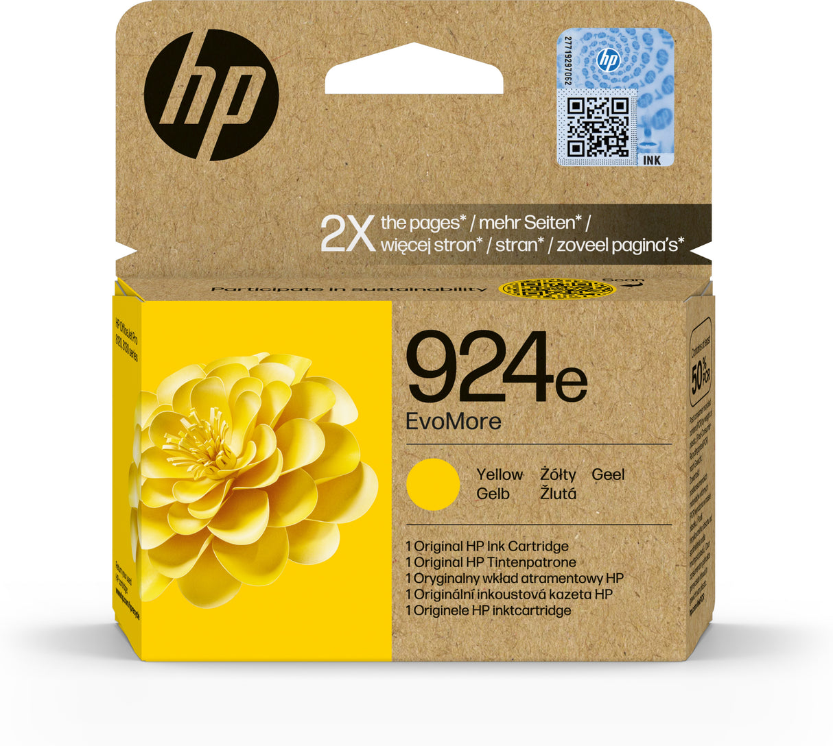 HP 4K0U9NE/924E Ink cartridge yellow EvoMore, 800 pages ISO/IEC 19752 for HP OJ Pro 8120/e