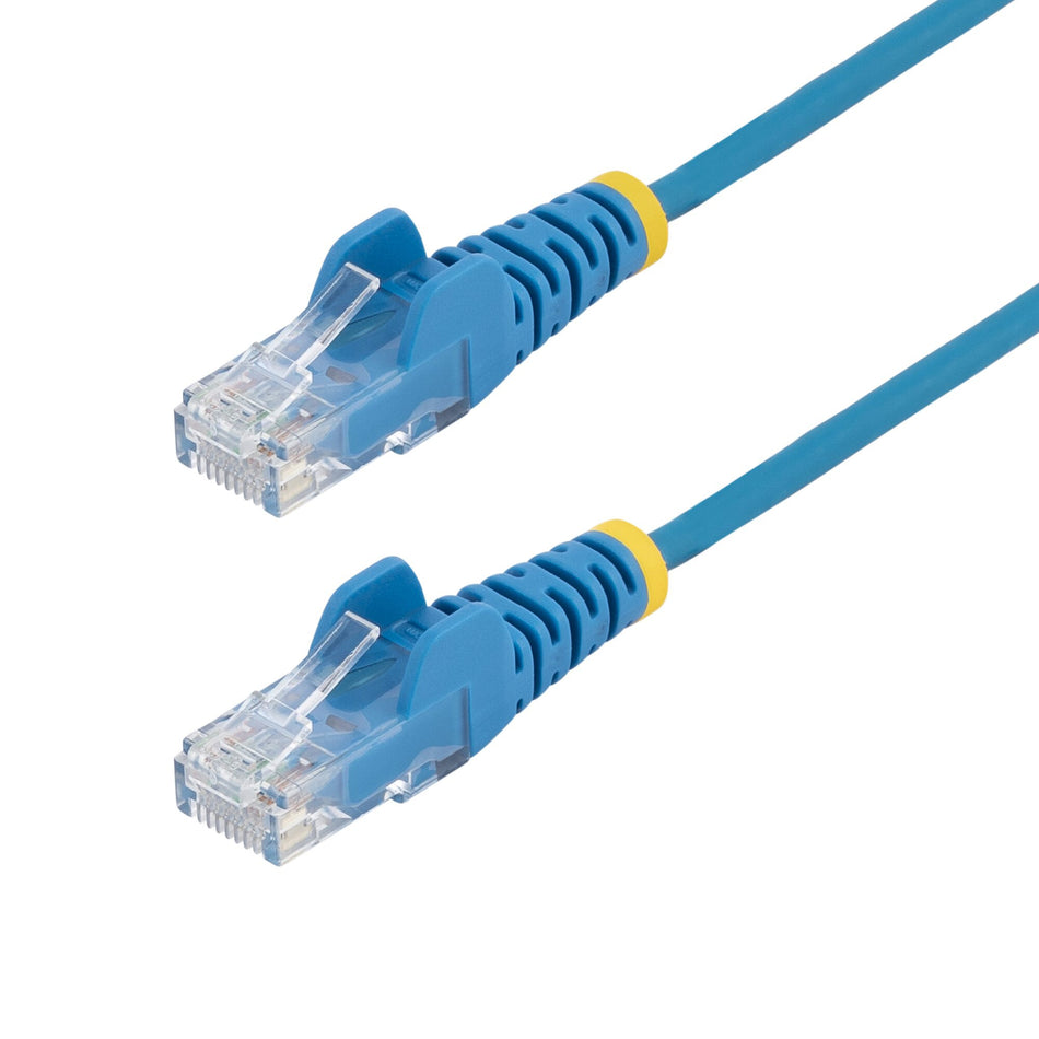 StarTech.com 10m Blue Slim CAT6 Ethernet Cable, Snagless, 100W PoE, UTP, LSZH, 28AWG Pure Bare Copper Wire, Slim RJ45 Network Patch Cord w/Strain Reliefs, Fluke Tested