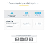 StarTech.com Dual-Laptop USB-C KVM Docking Station, Dual Monitor 4K 60Hz DisplayPort Dock, 5-Port USB Hub, GbE, 90W/45W Power Delivery to Two Laptops, Windows/Mac, 2-Host KVM Dock