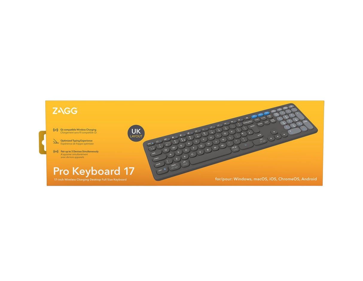 ZAGG Pro 17 keyboard Universal Bluetooth QWERTY UK English Black