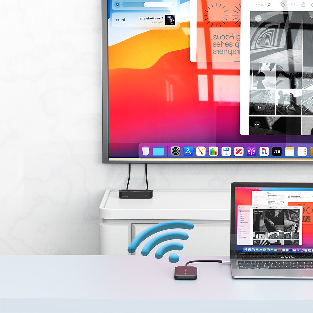 Verbatim Share My Screen 1080p USB-C Wireless Display Adapter with Hub WDA-01