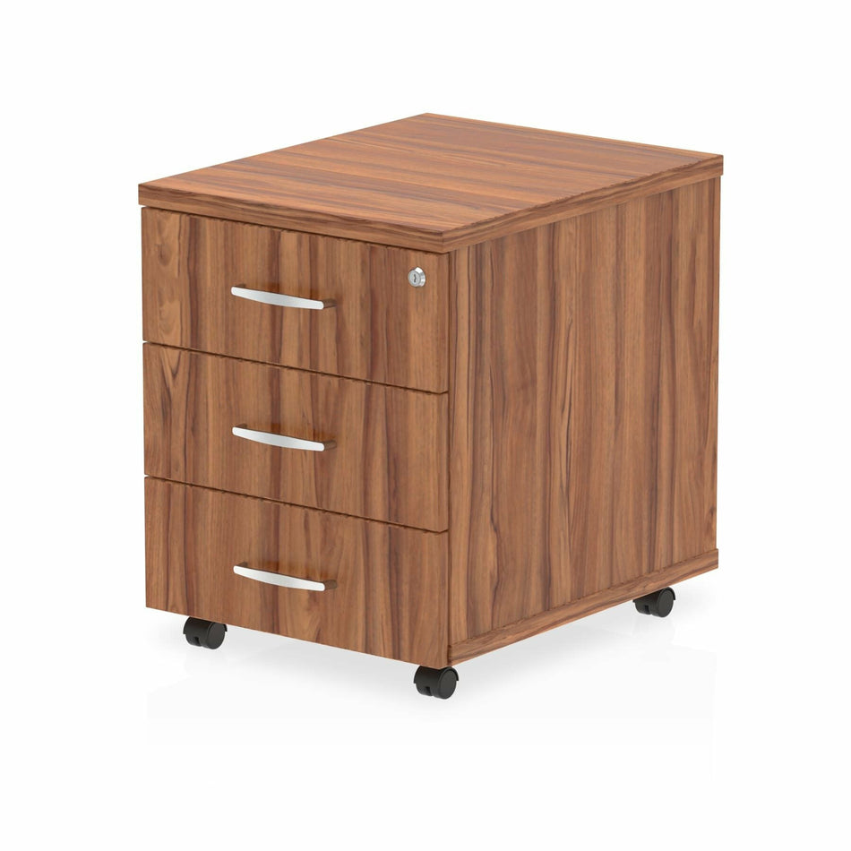 Dynamic I000125 office drawer unit Walnut Melamine Faced Chipboard (MFC)