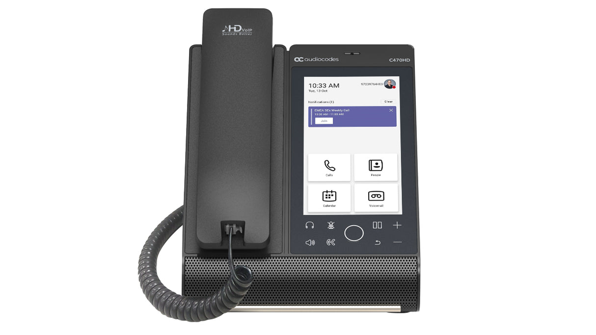 AudioCodes Teams C470HD Total Touch IP-Phone PoE GbE with integrated BT and Dual Band Wi-Fi