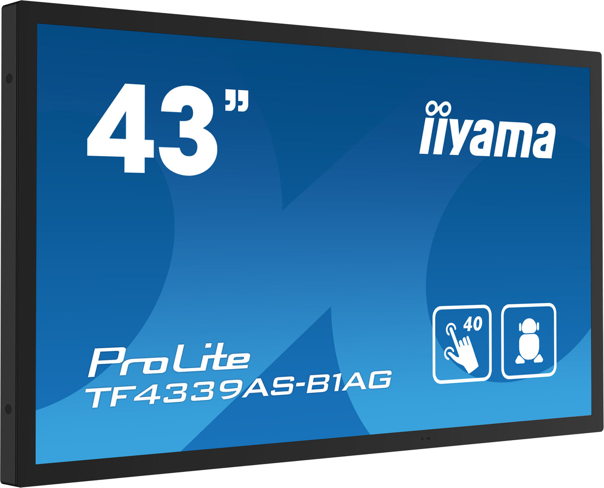 iiyama TF4339AS-B1AG Signage Display Digital signage flat panel 108 cm (42.5") LED 500 cd/m² 2.4K Ultra HD Black Touchscreen Built-in processor Android 24/7