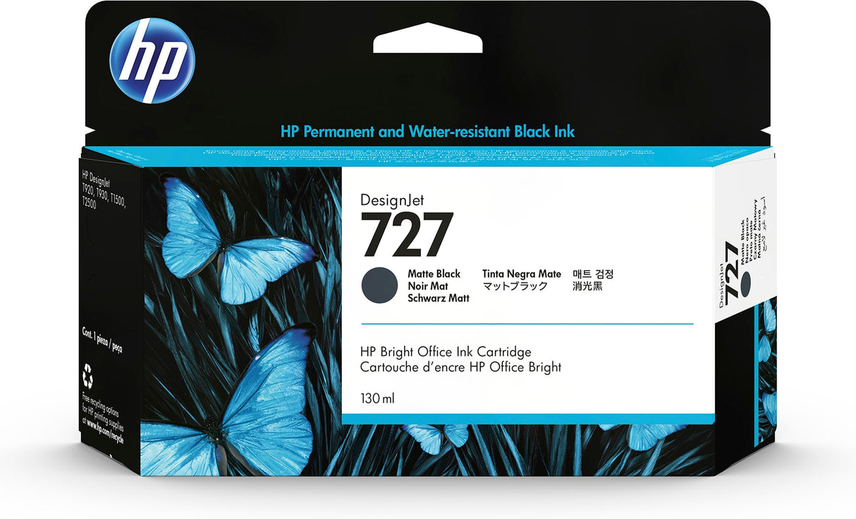 HP B3P22A/727 Ink cartridge black matt 130ml for HP DesignJet T 920/930