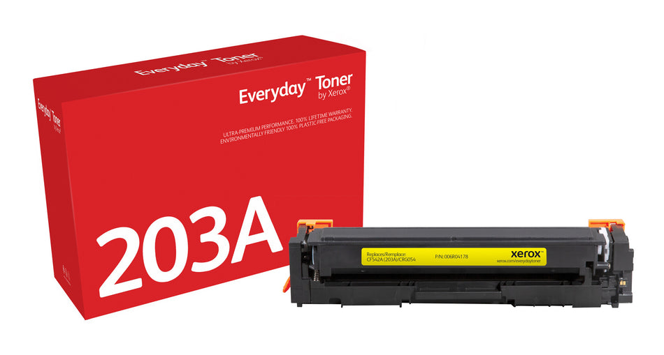 Everyday ™ Yellow Toner by Xerox compatible with HP 203A (CF542A), Standard capacity