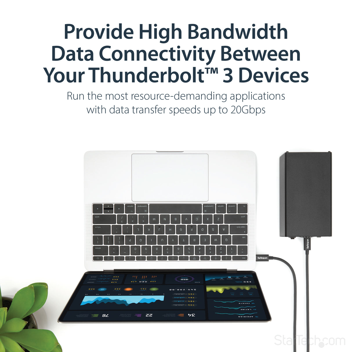 StarTech.com 1m Thunderbolt 3 (20Gbps) USB-C Cable - Thunderbolt, USB, and DisplayPort Compatible