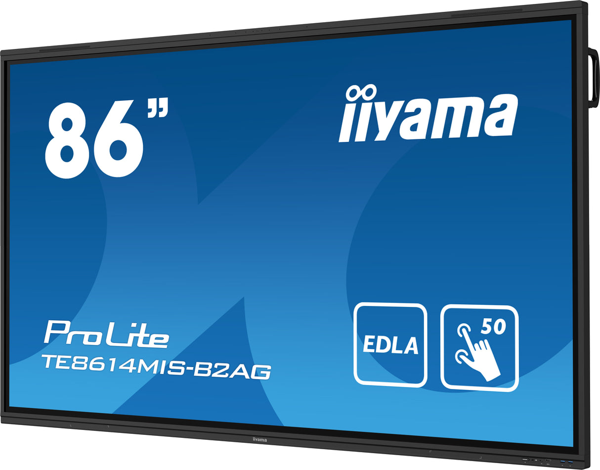 iiyama PROLITE TE8614MIS-B2AG Digital signage flat panel 2.18 m (86") LCD Wi-Fi 435 cd/m² 4K Ultra HD Black Touchscreen Built-in processor Android 24/7