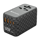 Verbatim UTA-06 100W GaN III Universal Travel Adapter with 2 x USB-C PD & QC 4+ & 2 x USB-A QC 3.0 ports