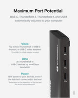 Plugable Technologies Thunderbolt 4 Hub, 4-in-1 Pure USB-C Design, Includes USB-C to 4K HDMI Adapter, 60W Laptop Charging, Compatible with Mac and Windows Laptops and USB-C, Thunderbolt 3 or 4, and USB4 devices