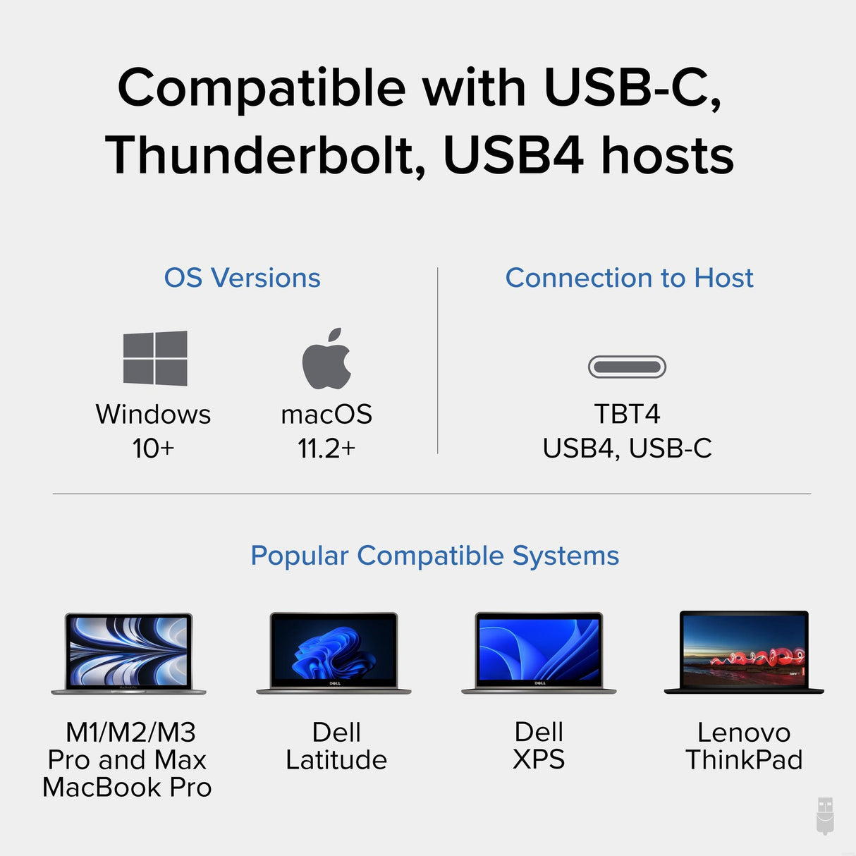 Plugable Technologies PLUGABLE THUNDERBOLT 4 DOCK FOR 4K DUAL MONITORS OR SINGLE 8K, 100W LAPTOP CHARGING